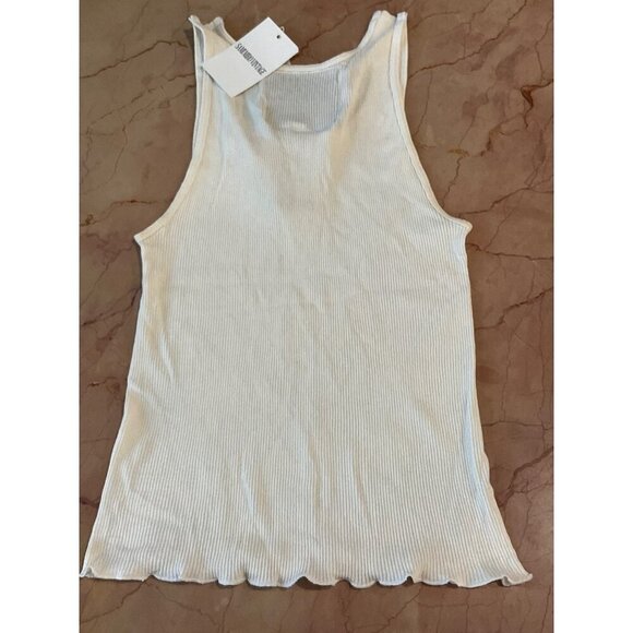 SAMI MIRO VINTAGE Scrap Tank in White & Black Medium New Womens Sleeveless Top - Picture 8 of 13